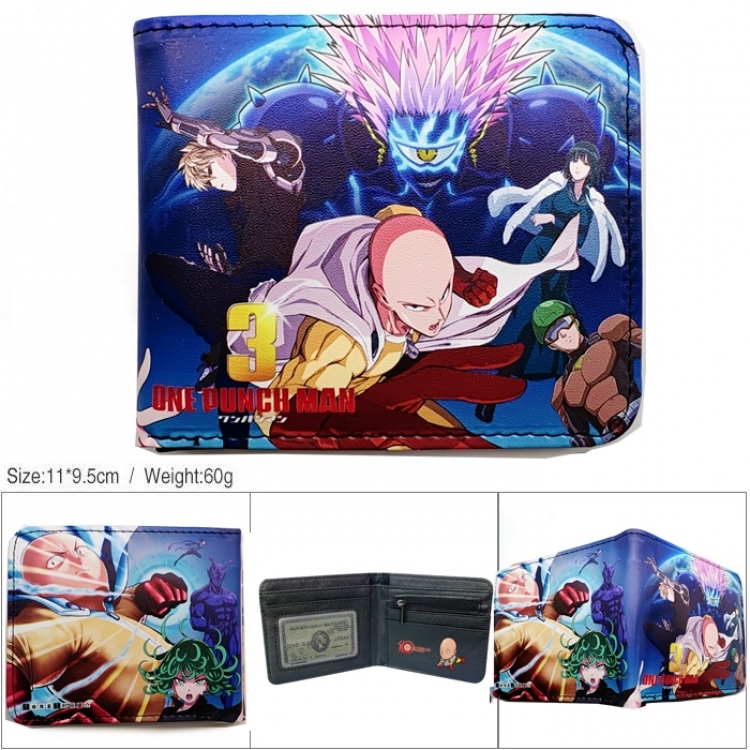 One Punch Man 3D concave convex two fold short card wallet wallet wallet 11X9.5X2cm 65G