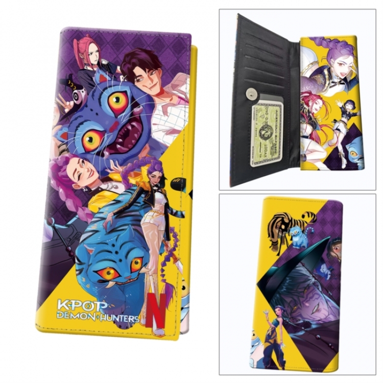 K-Pop Demon Hunters Anime wallet long wallet buckle storage bag 18.5x9.5x2CM 100g
