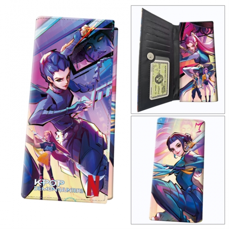 K-Pop Demon Hunters Anime wallet long wallet buckle storage bag 18.5x9.5x2CM 100g