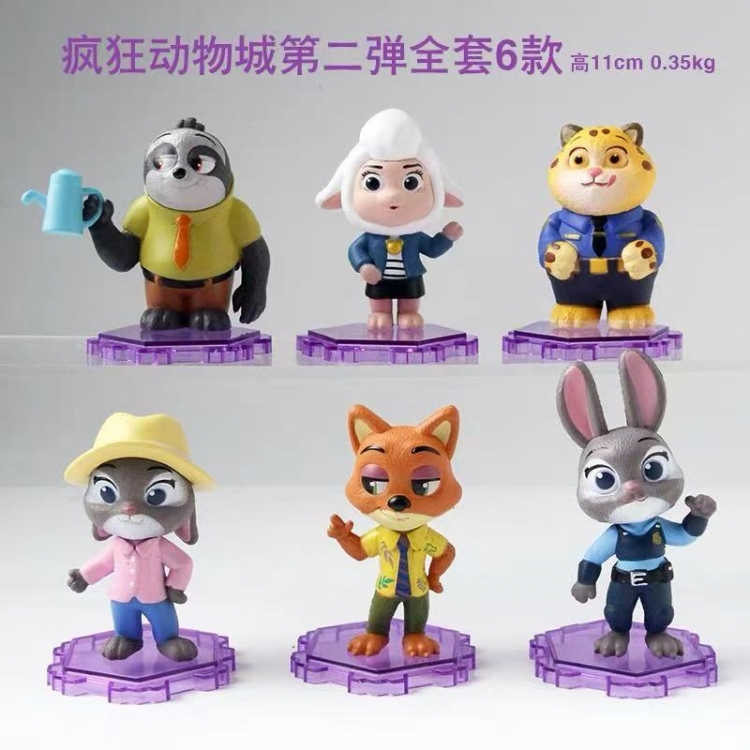 Zootopia Bagged Figure Decoration Model 11cm a set of 6