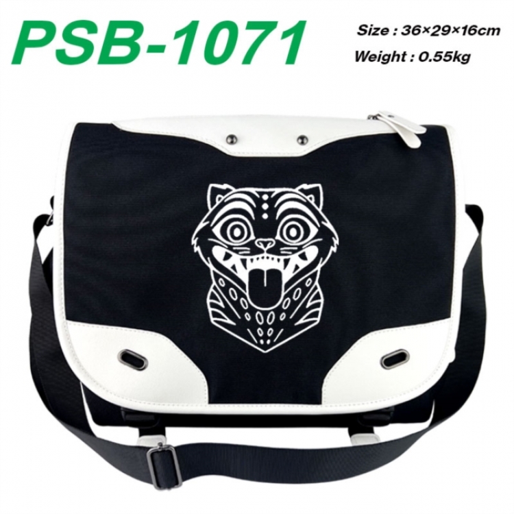 Kpop demon hunters Black and white anime waterproof nylon shoulder messenger bag schoolbag 36X29X16CM