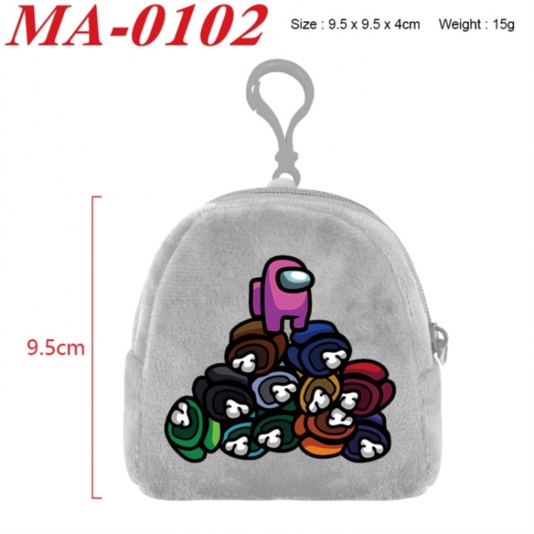 Among Us Anime cartoon plush coin purse 9.5X9.5X4cm