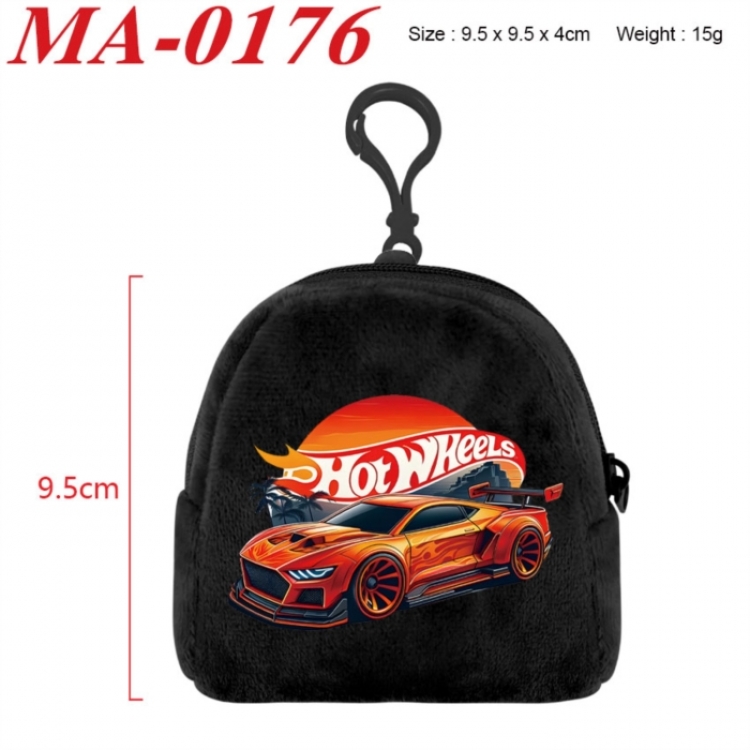 Hot Wheels Anime cartoon plush coin purse 9.5X9.5X4cm
