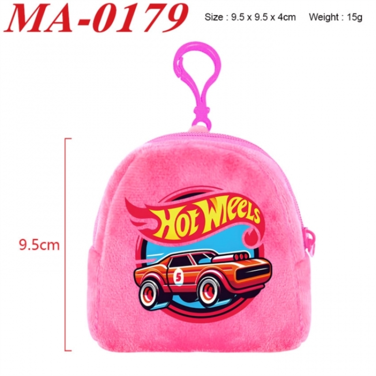Hot Wheels Anime cartoon plush coin purse 9.5X9.5X4cm