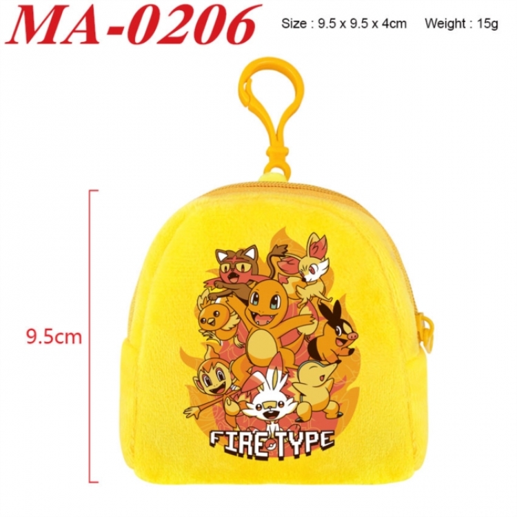 Pokemon Anime cartoon plush coin purse 9.5X9.5X4cm