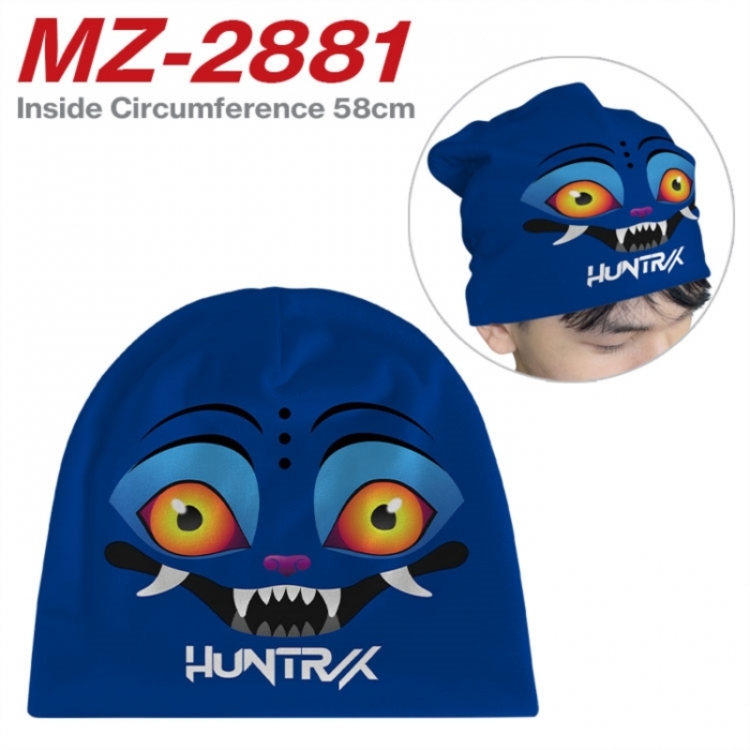Kpop demon hunters Anime full-color printed hat knitted hat circumference 58cm