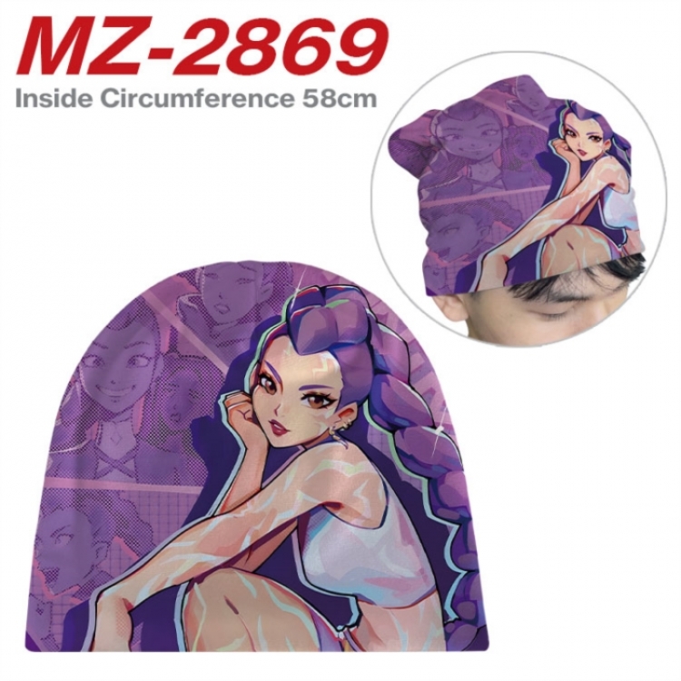 Kpop demon hunters Anime full-color printed hat knitted hat circumference 58cm