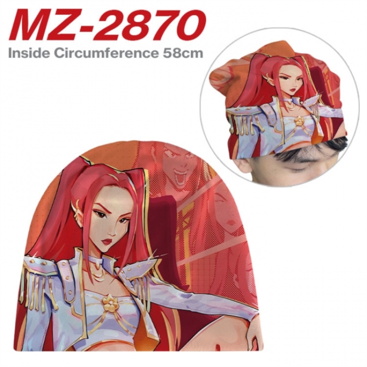 Kpop demon hunters Anime full-color printed hat knitted hat circumference 58cm
