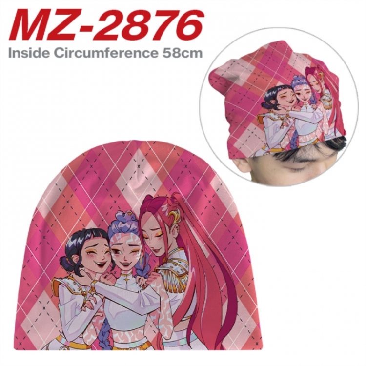 Kpop demon hunters Anime full-color printed hat knitted hat circumference 58cm