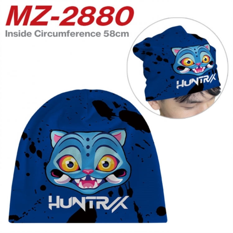 Kpop demon hunters Anime full-color printed hat knitted hat circumference 58cm