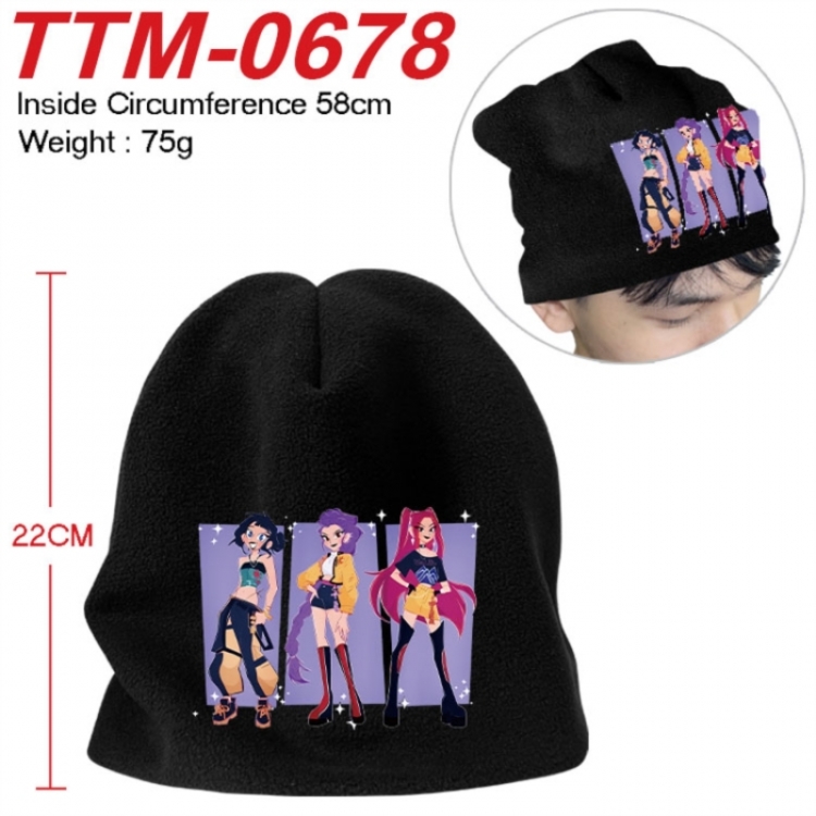Kpop demon hunters Anime hot stamping hat knitted hat 58cm