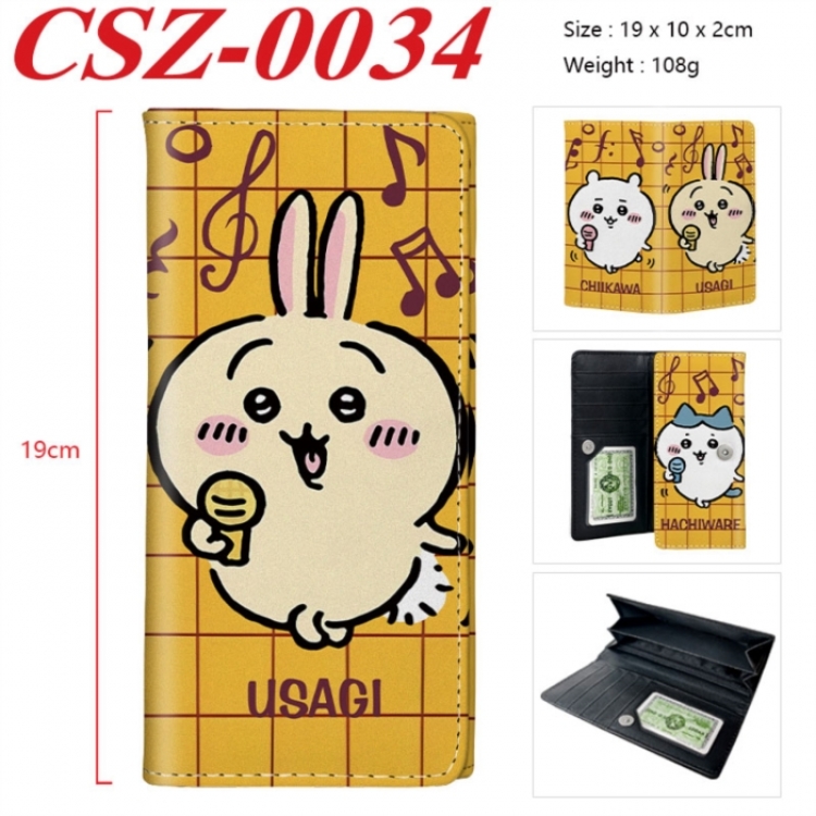 Chiikawa Anime peripheral long three fold wallet 19x10x2cm