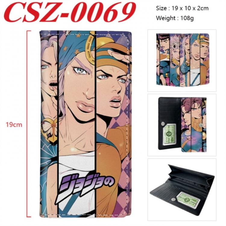 JoJos Bizarre Adventure Anime peripheral long three fold wallet 19x10x2cm