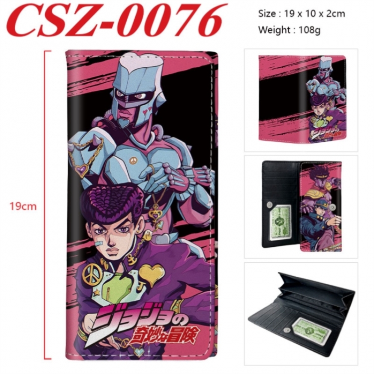 JoJos Bizarre Adventure Anime peripheral long three fold wallet 19x10x2cm