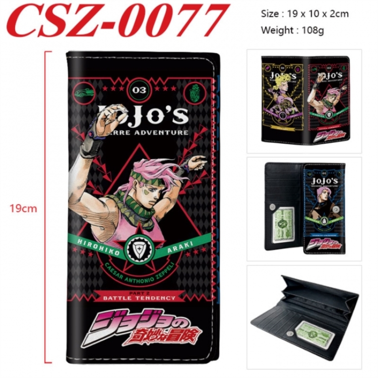 JoJos Bizarre Adventure Anime peripheral long three fold wallet 19x10x2cm