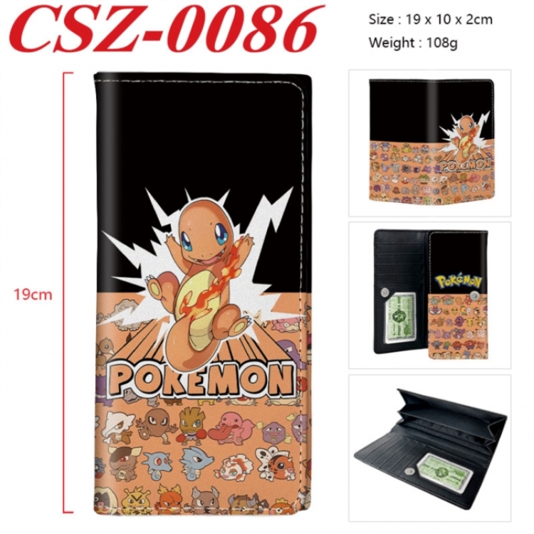 Pokemon Anime peripheral long three fold wallet 19x10x2cm