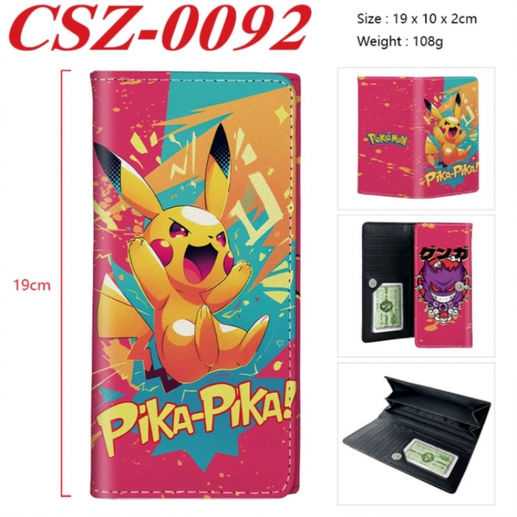 Pokemon Anime peripheral long three fold wallet 19x10x2cm