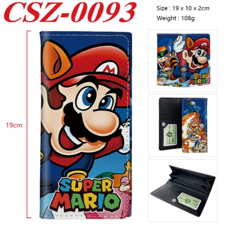 Super Mario Anime peripheral long three fold wallet 19x10x2cm