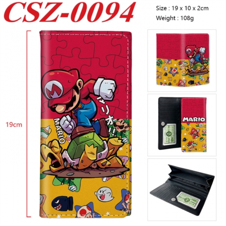 Super Mario Anime peripheral long three fold wallet 19x10x2cm