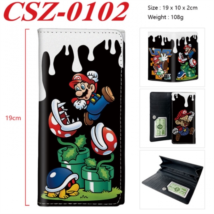 Super Mario Anime peripheral long three fold wallet 19x10x2cm