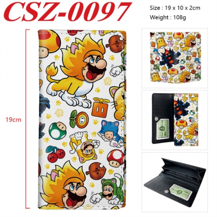 Super Mario Anime peripheral long three fold wallet 19x10x2cm