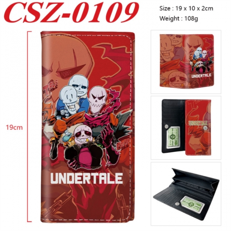 Undertale Anime peripheral long three fold wallet 19x10x2cm