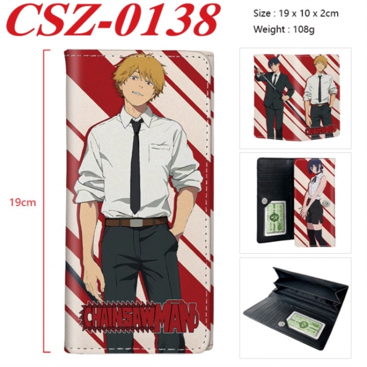 Chainsaw Man Anime peripheral long three fold wallet 19x10x2cm
