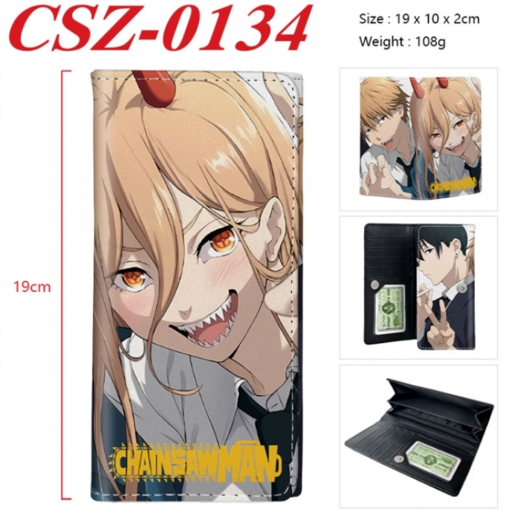 Chainsaw Man Anime peripheral long three fold wallet 19x10x2cm