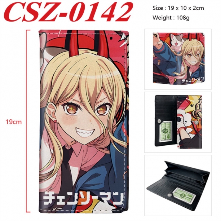 Chainsaw Man Anime peripheral long three fold wallet 19x10x2cm
