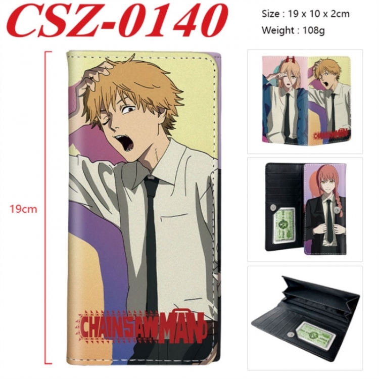Chainsaw Man Anime peripheral long three fold wallet 19x10x2cm