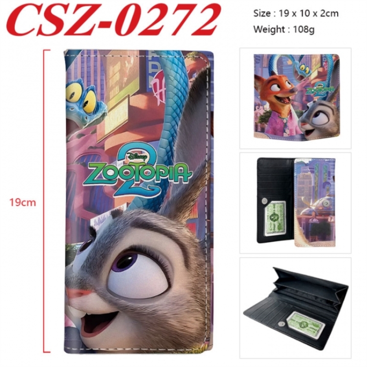 Zootopia Anime peripheral long three fold wallet 19x10x2cm