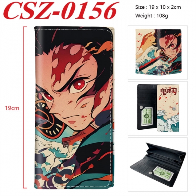 Demon Slayer Kimets Anime peripheral long three fold wallet 19x10x2cm