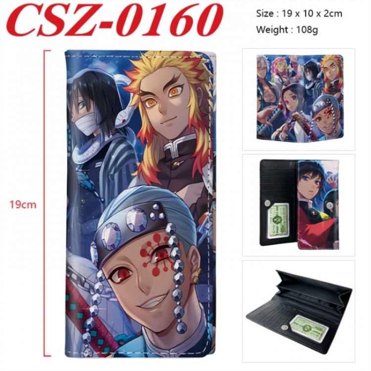Demon Slayer Kimets Anime peripheral long three fold wallet 19x10x2cm