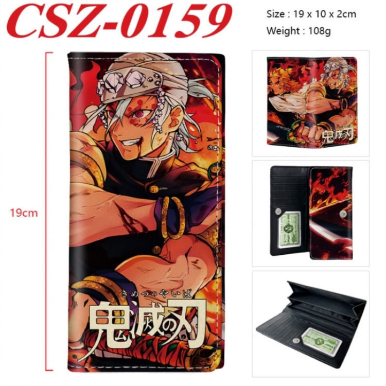 Demon Slayer Kimets Anime peripheral long three fold wallet 19x10x2cm