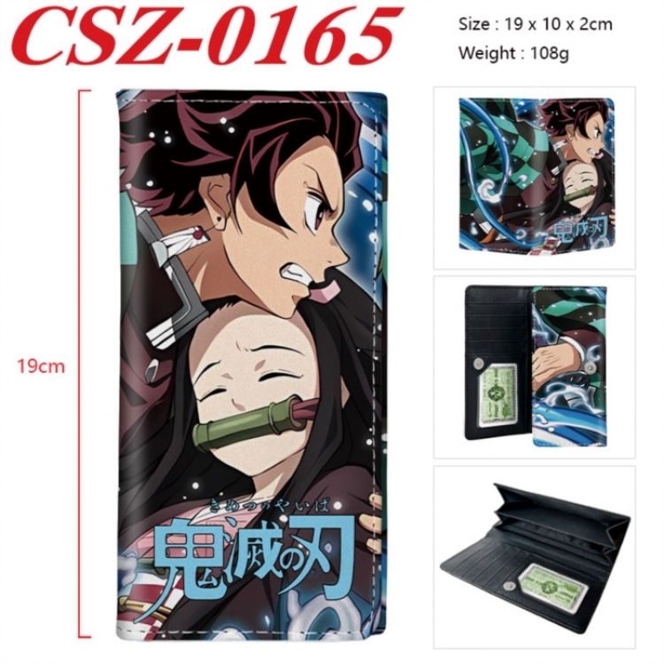Demon Slayer Kimets Anime peripheral long three fold wallet 19x10x2cm