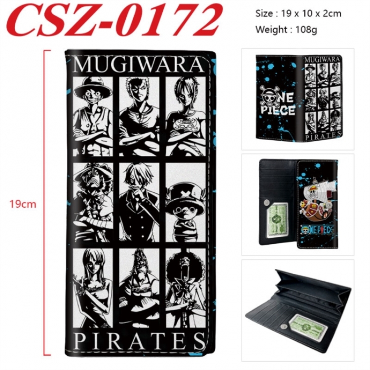 One Piece Anime peripheral long three fold wallet 19x10x2cm