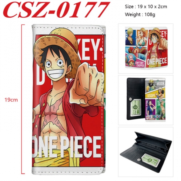 One Piece Anime peripheral long three fold wallet 19x10x2cm