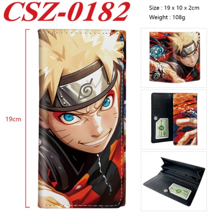 Naruto Anime peripheral long three fold wallet 19x10x2cm