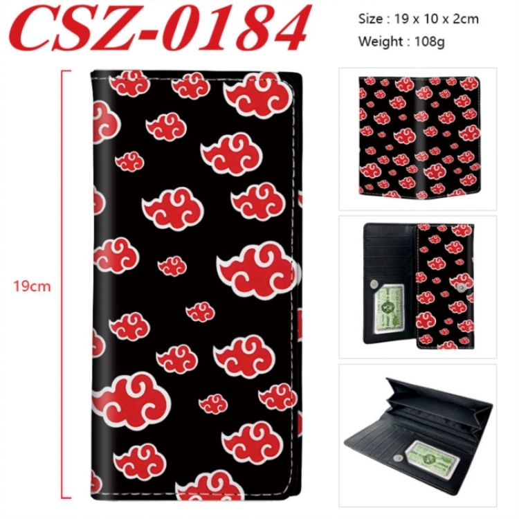 Naruto Anime peripheral long three fold wallet 19x10x2cm