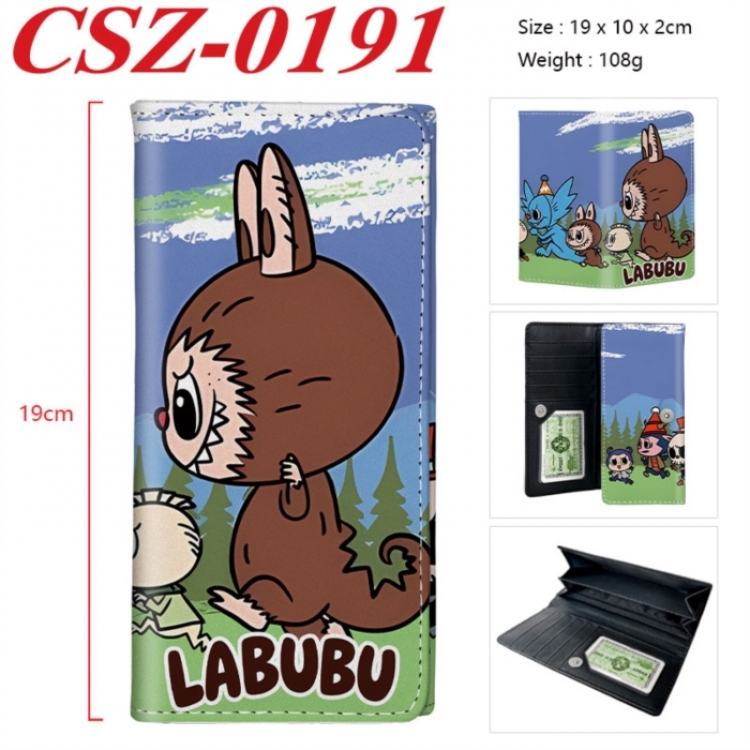 Labubu Anime peripheral long three fold wallet 19x10x2cm