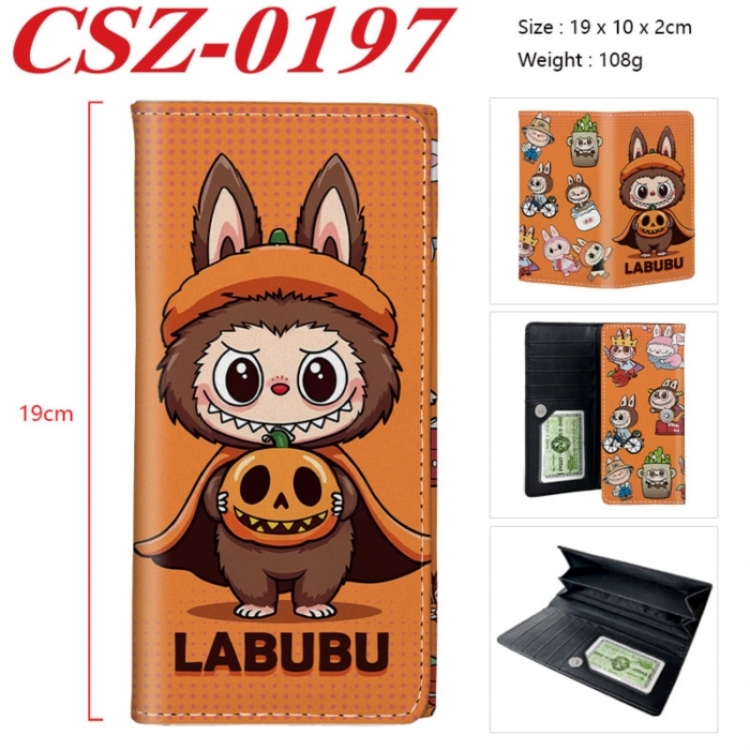 Labubu Anime peripheral long three fold wallet 19x10x2cm