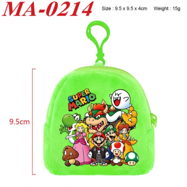 Super Mario Anime cartoon plush coin purse 9.5X9.5X4cm