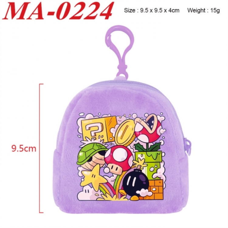 Super Mario Anime cartoon plush coin purse 9.5X9.5X4cm