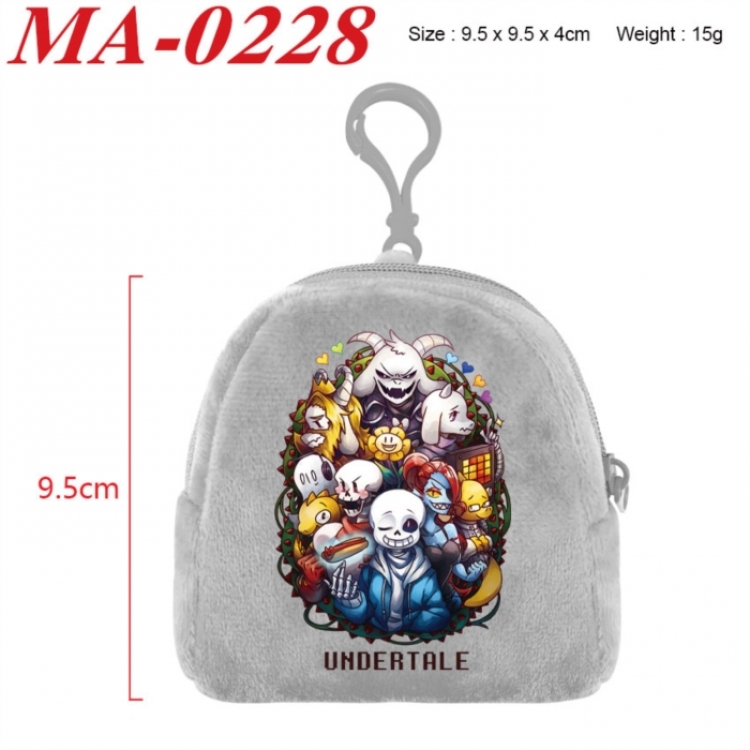 Undertale Anime cartoon plush coin purse 9.5X9.5X4cm