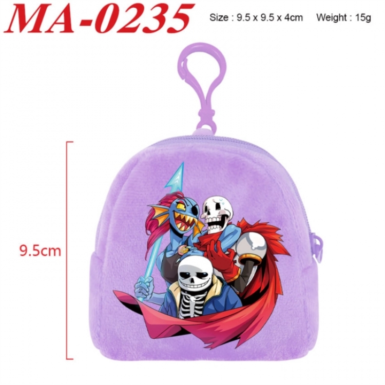 Undertale Anime cartoon plush coin purse 9.5X9.5X4cm
