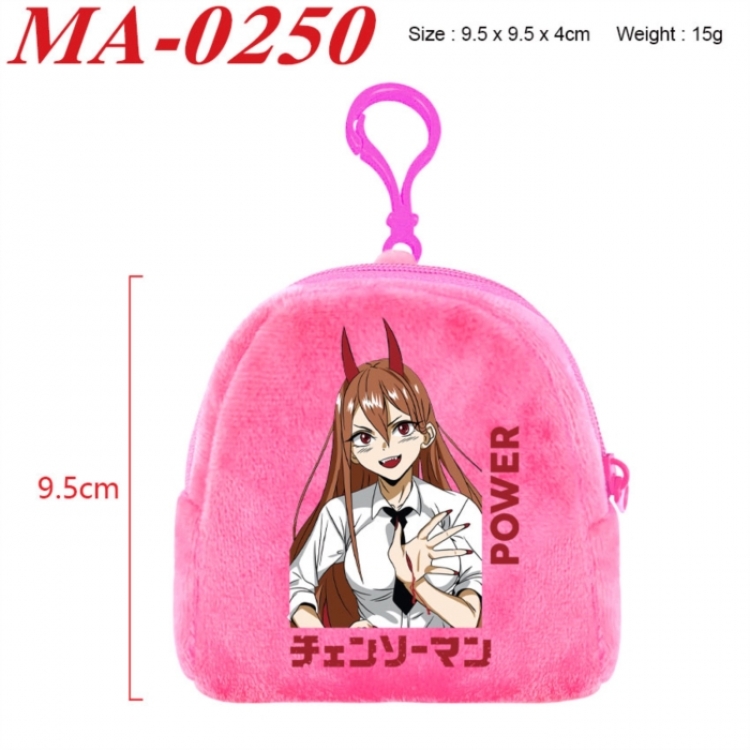 Chainsaw Man Anime cartoon plush coin purse 9.5X9.5X4cm