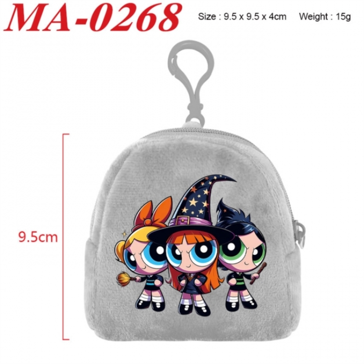 The Powerpuff Girls Anime cartoon plush coin purse 9.5X9.5X4cm