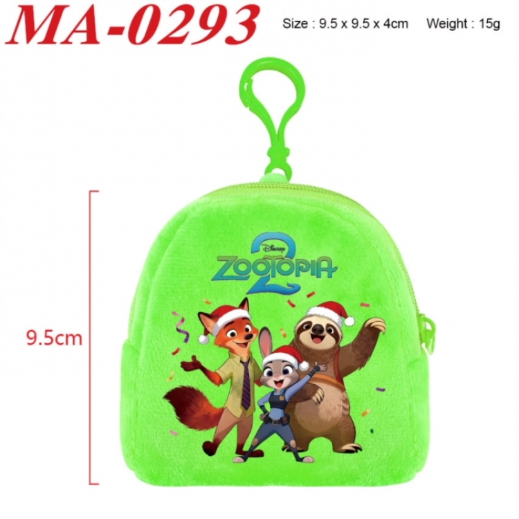 Zootopia Anime cartoon plush coin purse 9.5X9.5X4cm