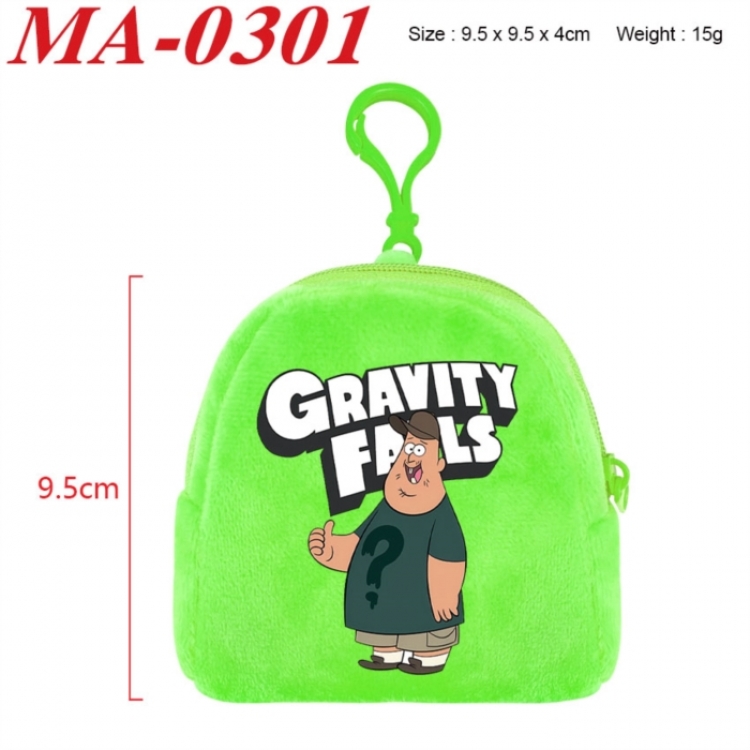 Gravity Falls Anime cartoon plush coin purse 9.5X9.5X4cm