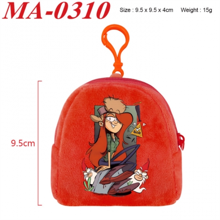Gravity Falls Anime cartoon plush coin purse 9.5X9.5X4cm